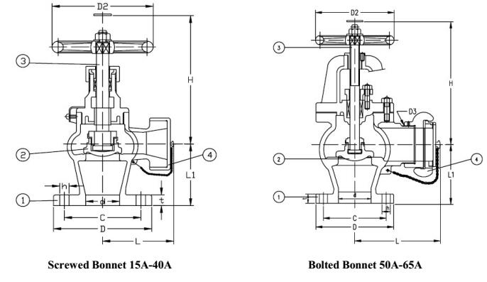 JIS F7334B Marine Bronze Angle Hose Valve